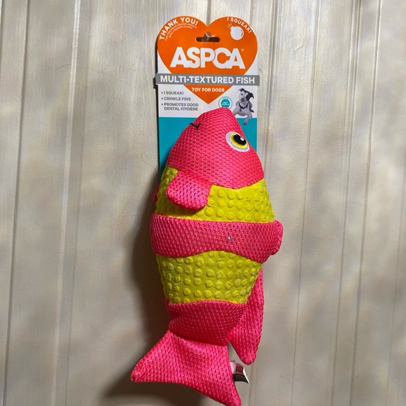 ASPCA Multi-Textured Fish Clinker & Squeaky Dog Toy 12” - Picture 6 of 6